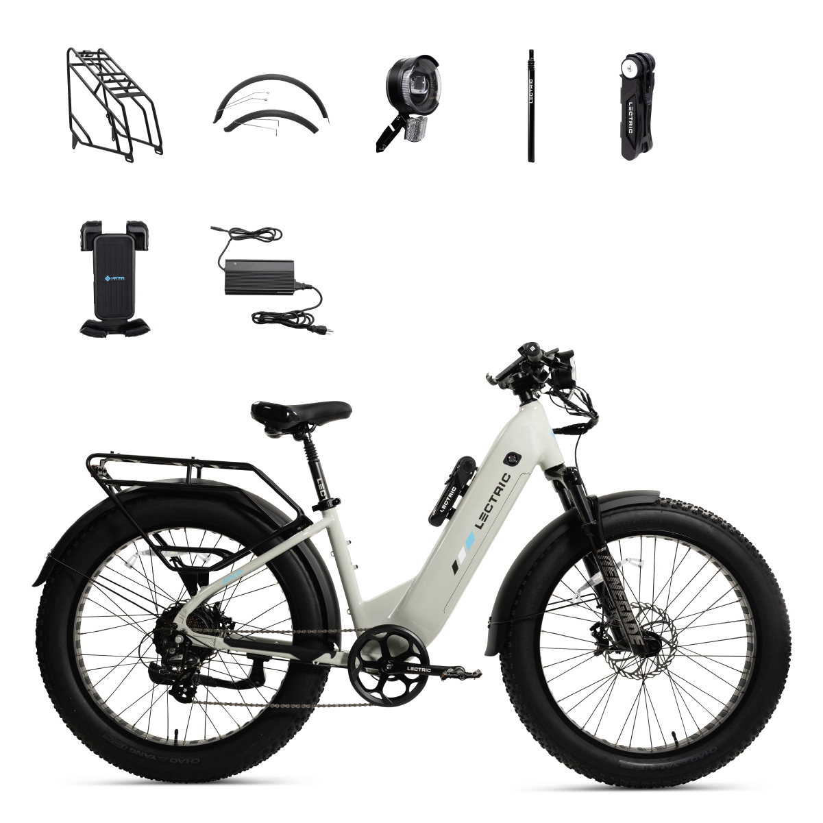XPeak2 Step-Thru Long-Range + FREE Rear Rack, Fenders, Elite Headlight, Suspension Seat Post, Bike Lock, Phone Mount, Fast Charger ($583 Value)