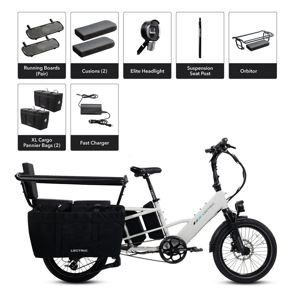 XPedition2 Stratus White Long-Range Dual-Battery eBike