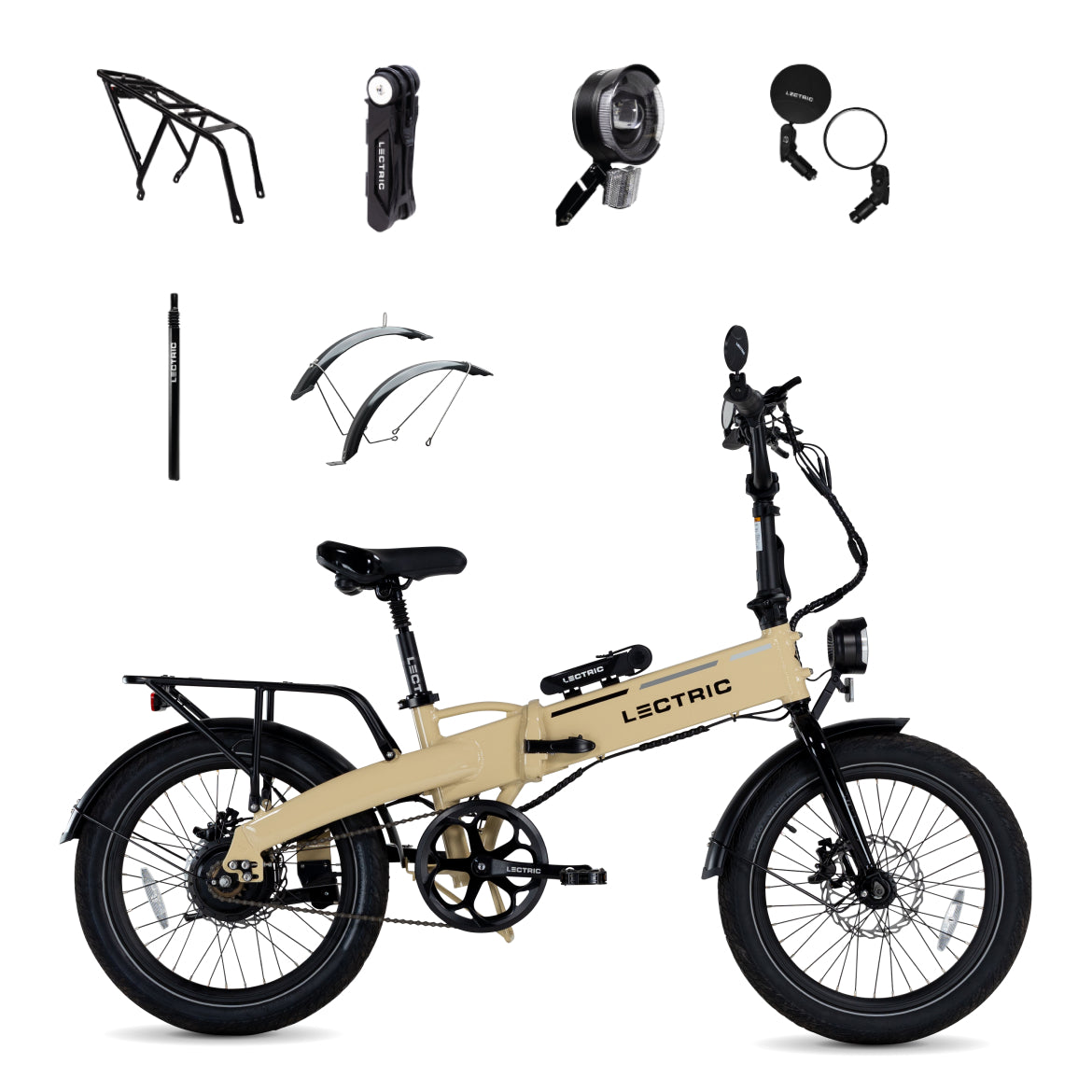 XP Lite2 Sandstorm Long-Range + FREE Rear Rack, Fenders, Elite Headlight, Suspension Seat Post, Bike Lock, Mirrors ($449 Value)