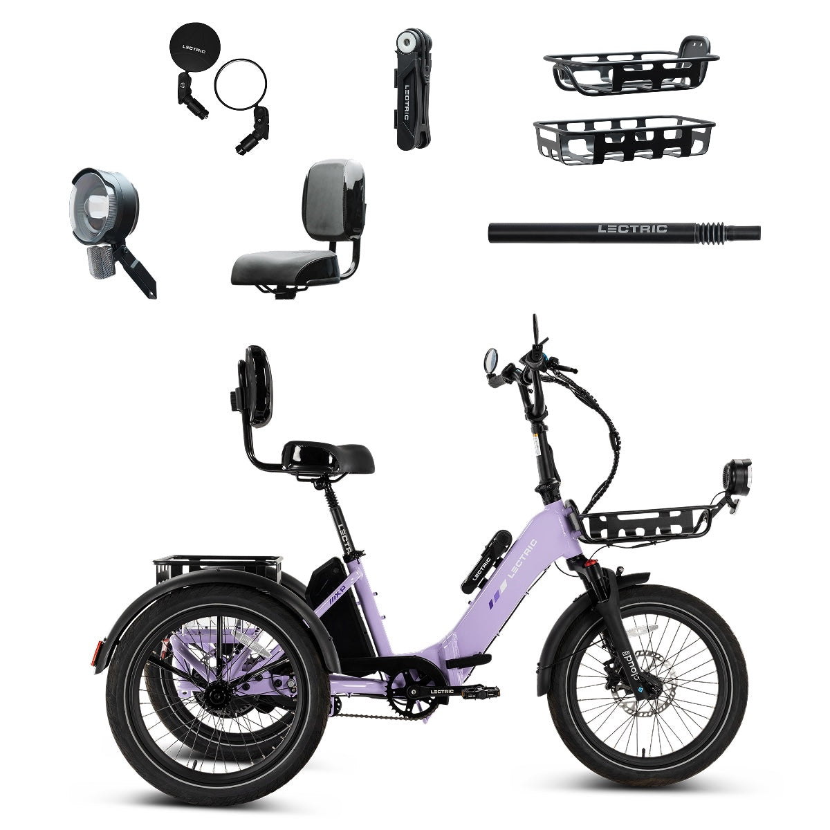 XP Trike2 750 Lavender Haze + FREE Cargo Package, Support Seat, Elite Headlight, Suspension Seat Post, Bike Lock, Mirrors ($558 Value)