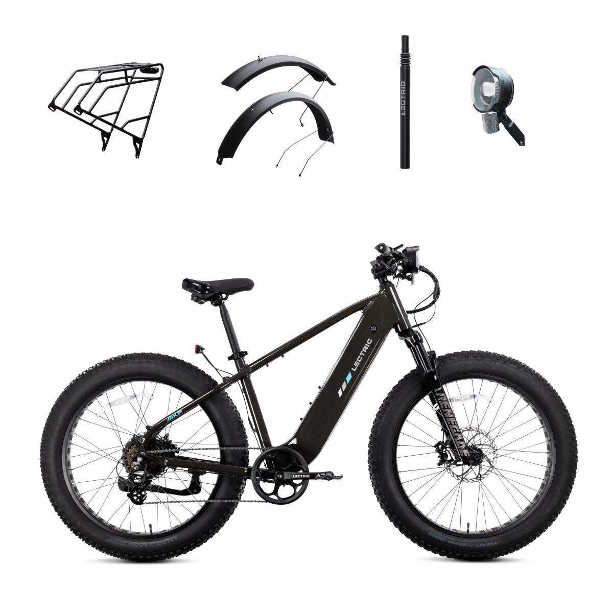 XPeak2 High-Step + FREE Rear Rack, Fenders, Elite Headlight, Suspension Seat Post, Bike Lock, Phone Mount ($434 Value)
