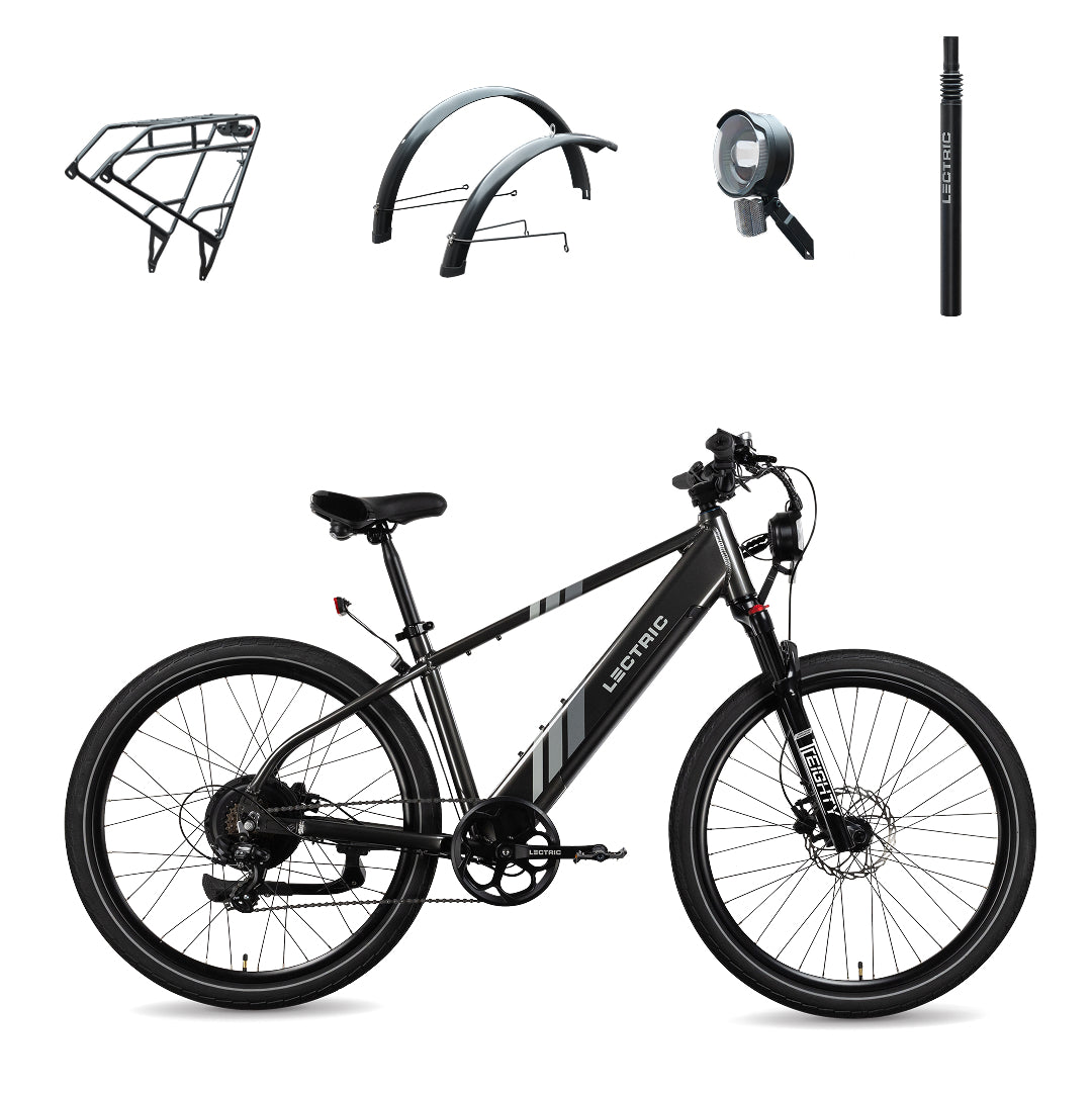 XPress 750 High-Step + FREE Rear Rack, Fenders, Elite Headlight Suspension Seat Post, Bike Lock, Mirrors ($439 Value)